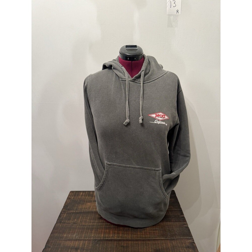 Jacks Surfboards California Hoodie Gray Pullover Graphic Sweatshirt Women’s S